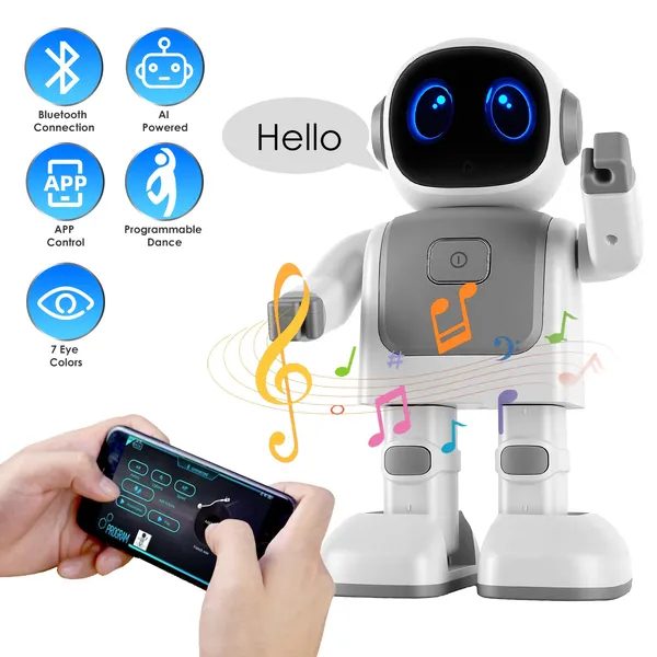 Juguete robot de baile con IA, inteligente, con música inalámbrica y asistente de voz.