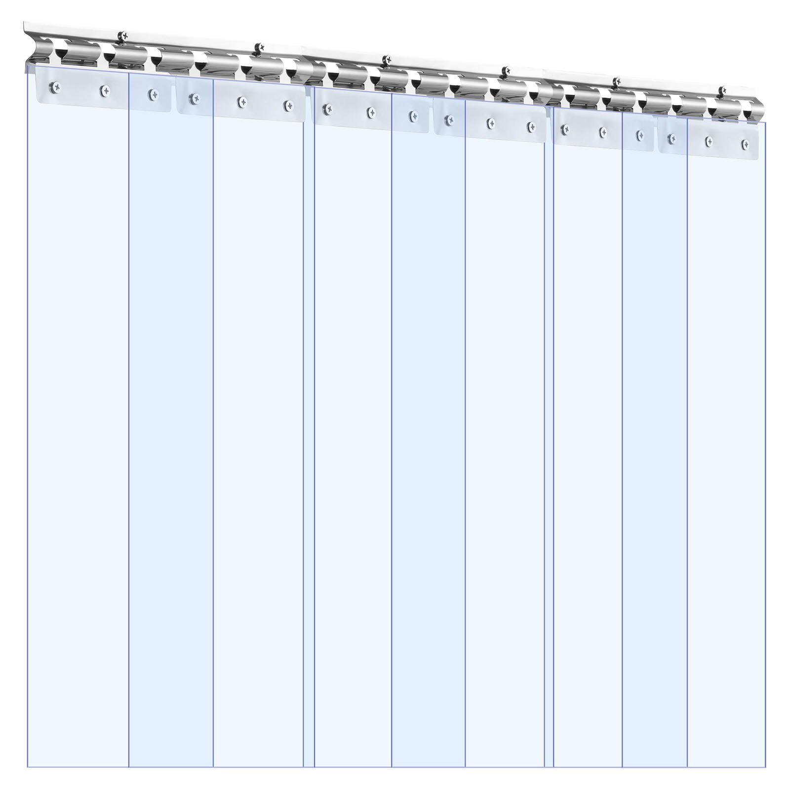 Cortina de tiras de PVC transparente, 6 piezas, 80x36x0.08 pulgadas, impermeable.