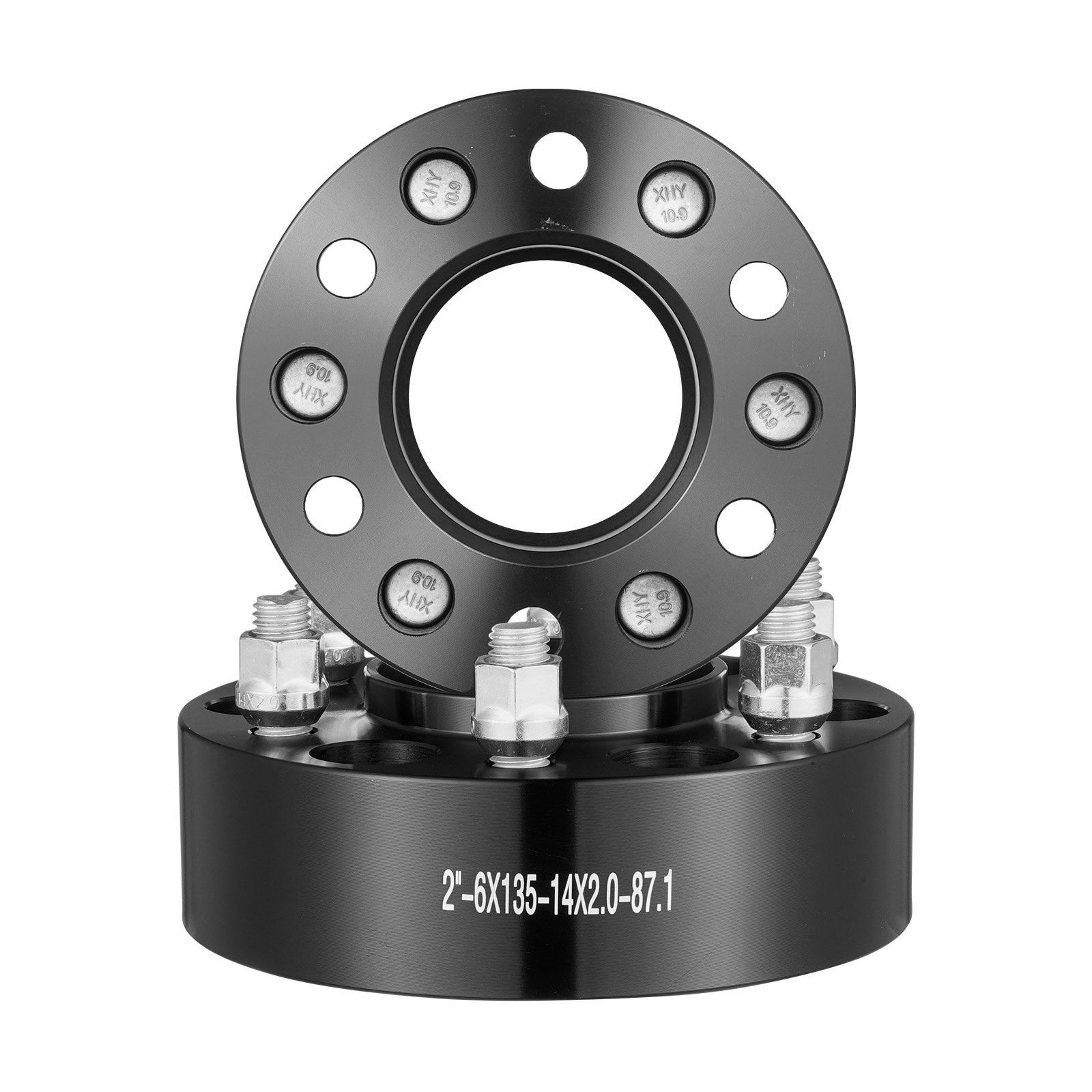 Wheel Spacers, 2" 6"x5.3" Wheel Adapters, 6 Lug Forged Spacer, 87.1 Mm Bore Hubcentric M14 X2 Studs Spacers, Fit For Ford  Expedition, F150, Lincoln Navigator, 4 PCS Black