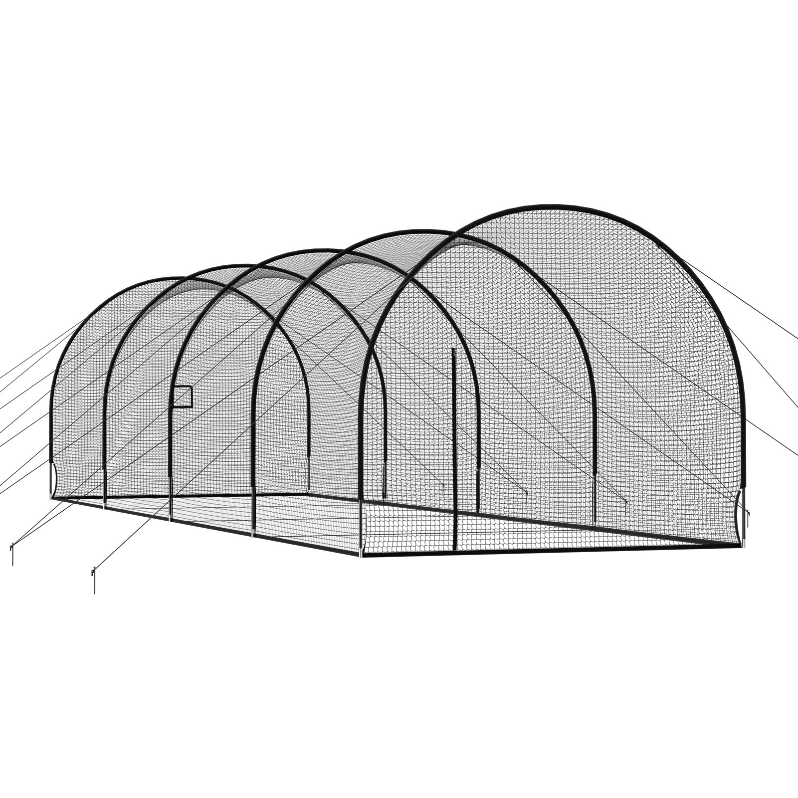 Jaula de bateo de béisbol portátil, 40 x 12.1 x 10 pies, poliéster sin nudos.