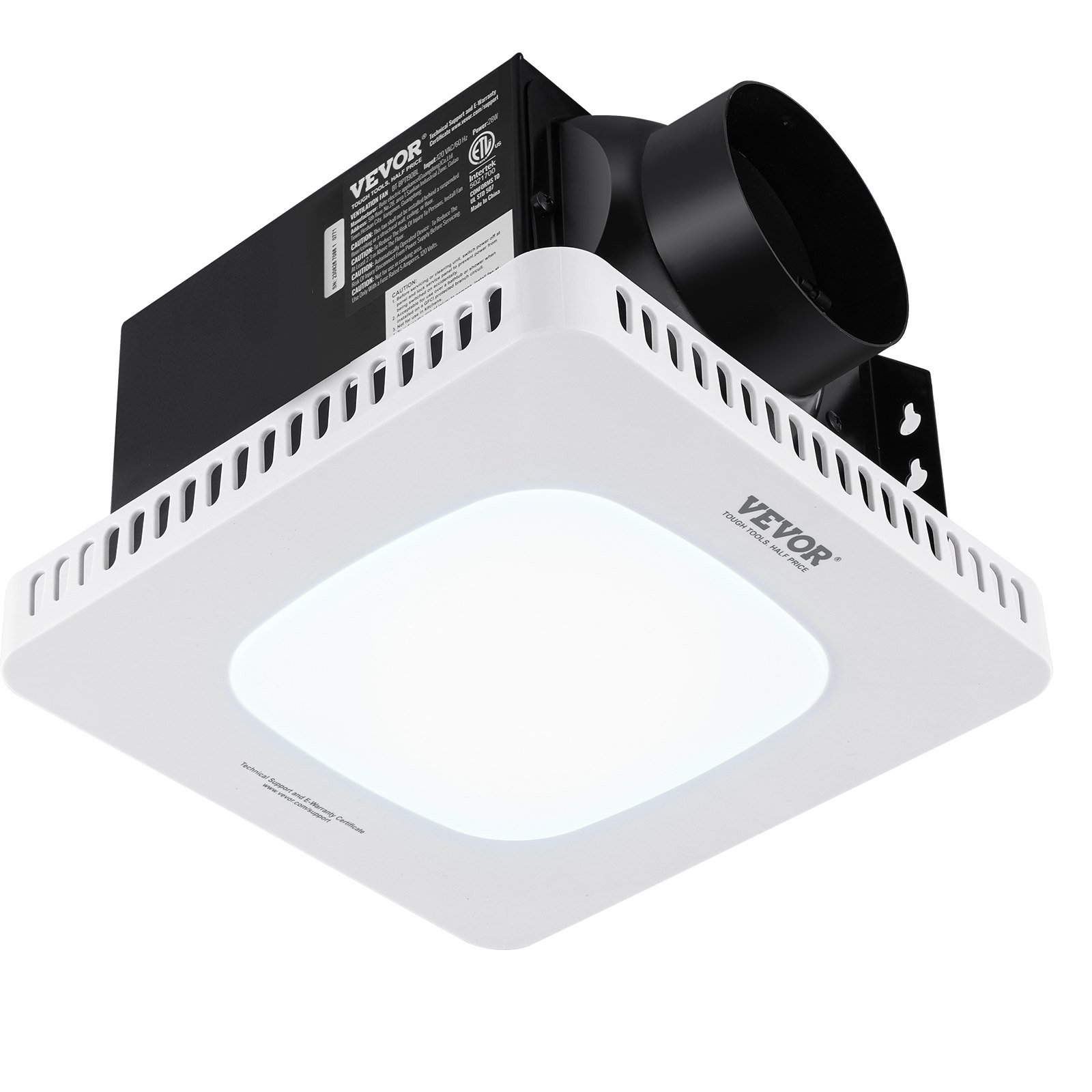 Extractor de aire para baño, 110 CFM, motor de cobre, bajo ruido 1.5 sones.