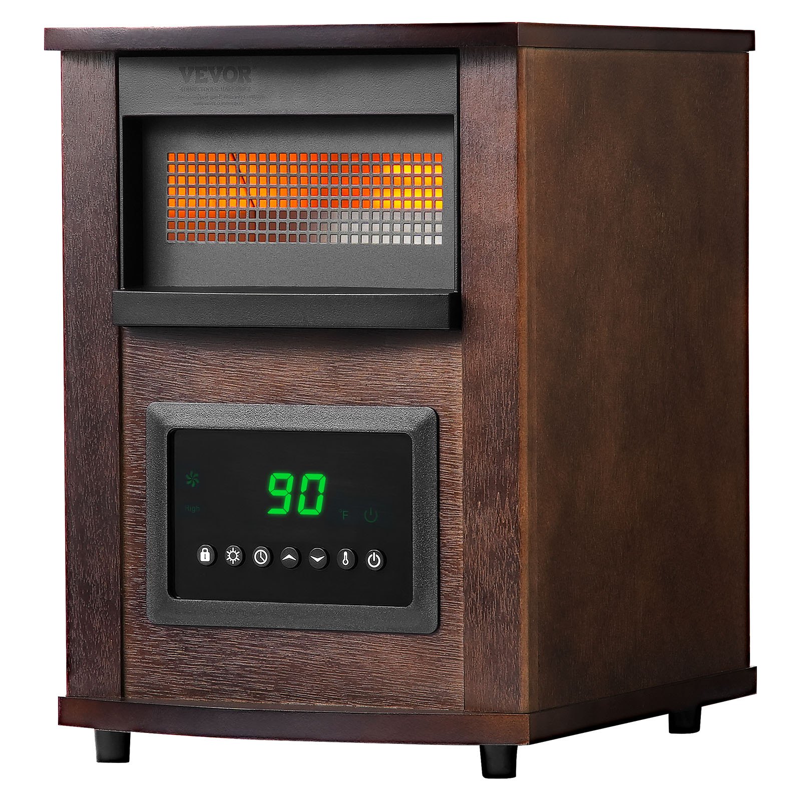 Infrared Heater, 1500W Electric Space Heater With Remote Control, LED Screen & 24H Timer, Multiple Temperature Adjustable For Patio Bedroom,Living Room,Studio,Dining Room