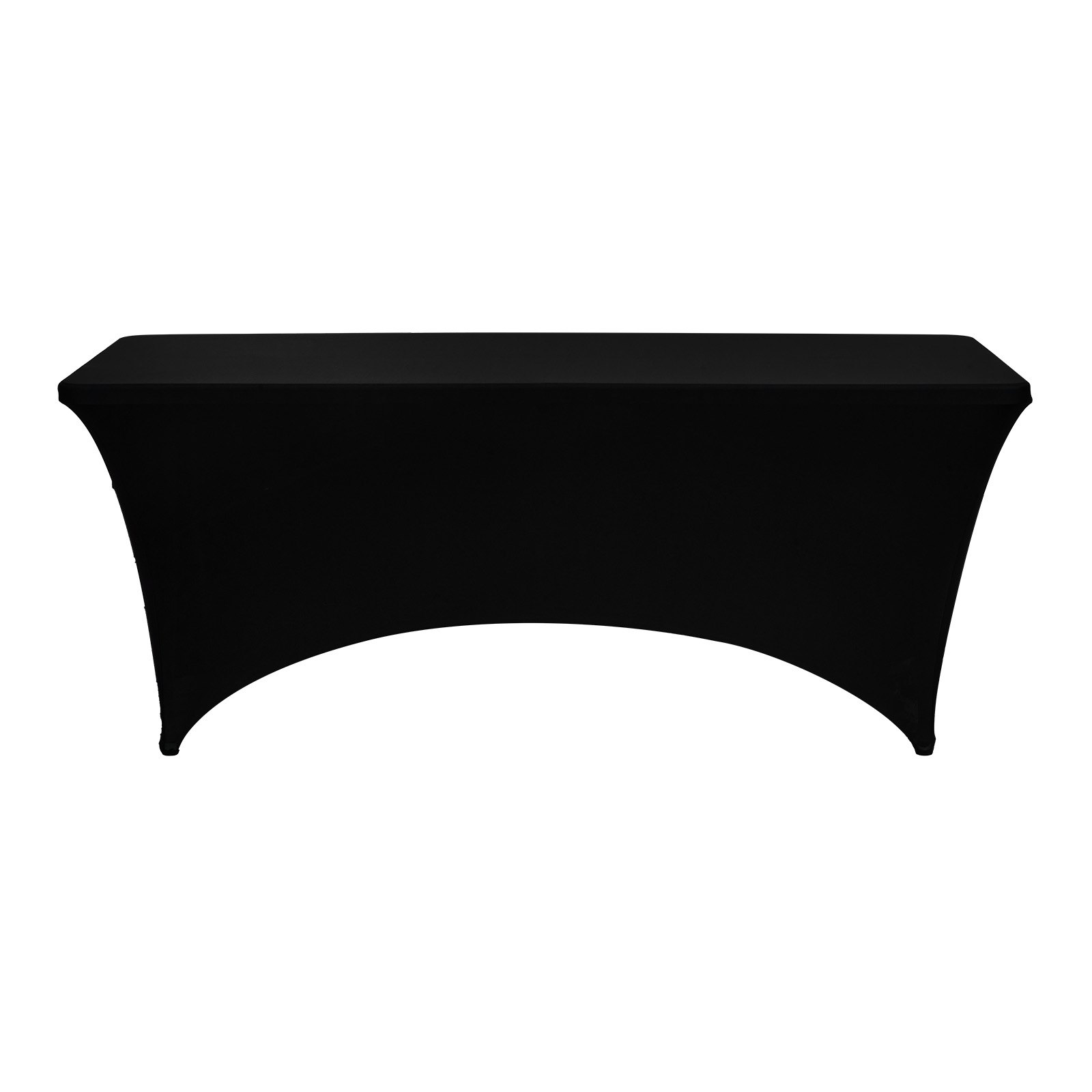 Mantel elástico negro para mesa rectangular de 6 pies, paquete de 6, resistente a arrugas