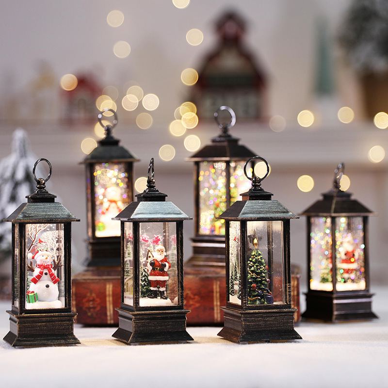 Lámpara de aceite pequeña de Navidad con simulación de llama LED